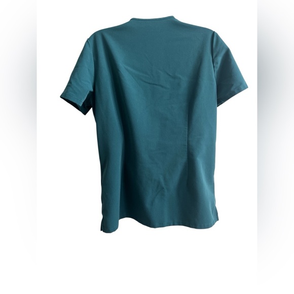 Ladies Figs V-Neck Classic Fit Anti-Wrinkle Teal Top Size Small - Picture 3 of 4